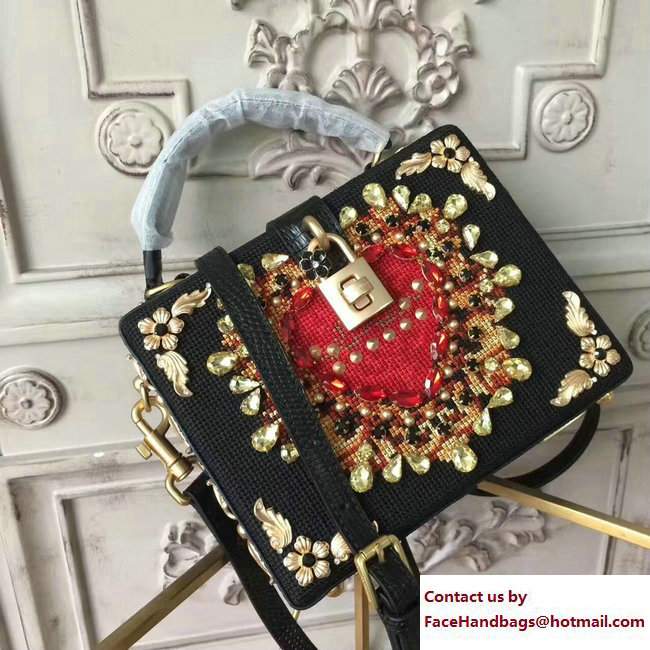 Dolce  &  Gabbana Dolce Soft Box Bag Flower and Heart Black 2018